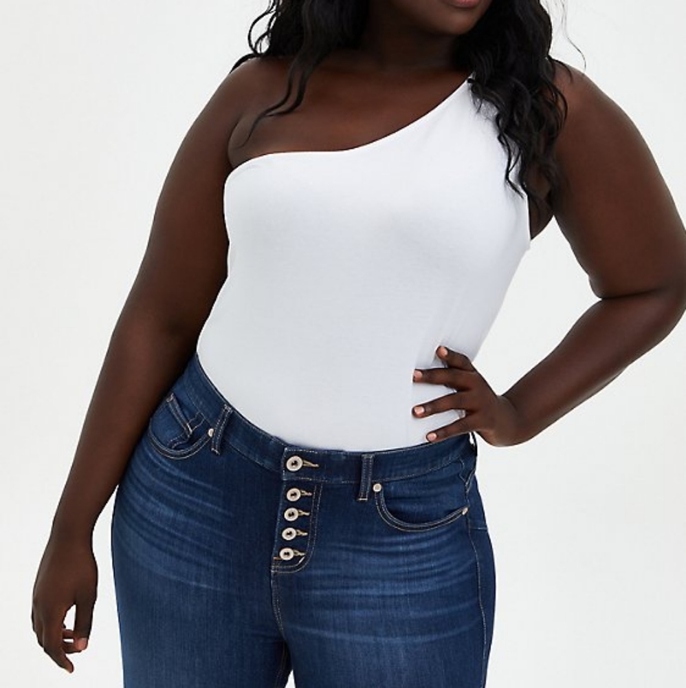 Torrid plus one shoulder Tank top, 4X, white